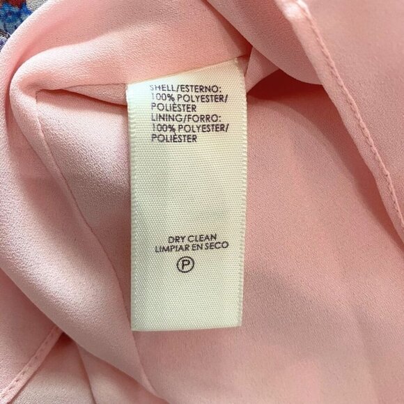 REBECCA MINKOFF MARLA PINK FLORAL RUFFLE LACE UP LAYERED MINI CHIFFON DRESS - Picture 9 of 9